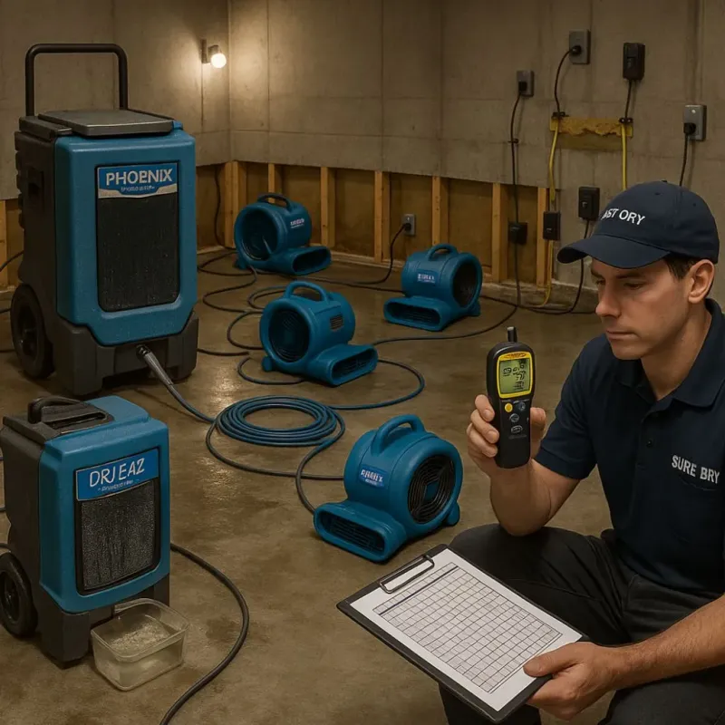 Structural Drying and Dehumidification process in Middleburg, FL